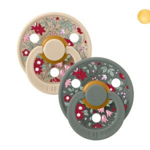 2 Chupetes BIBS Colour Round Liberty Chamomile Lawn Pine Mix