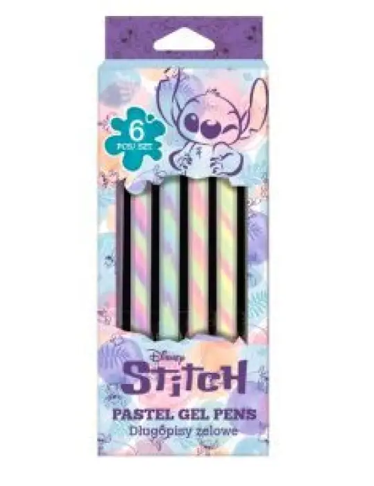 Set de 6 Bolígrafos de Gel con Purpurina CoolPack Disney Stitch – Colores Pastel Set de 6 Bolígrafos de Gel con Purpurina CoolPack Disney Stitch – Colores Pastel