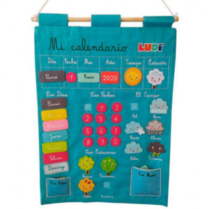 Calendario Básico de Tela Azul de Ludi – Aprende días, meses y estaciones de forma divertida