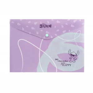 Carpeta Tipo Sobre A4 con Broche Stitch Malva – Práctica, Resistente y con Diseño Adorable