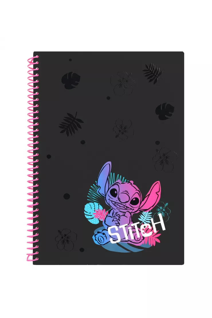Cuaderno A4 con Espiral Stitch Disney Black – 100 Hojas Rayadas, Tapa Dura y Espiral Plástica Cuaderno A4 con Espiral Stitch Disney Black – 100 Hojas Rayadas, Tapa Dura y Espiral Plástica