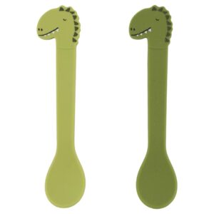 Cuchara de Silicona 2 uds Mr. Dino de Trixie – Blanditas, Ergonómicas y Seguras para las Primeras Comidas