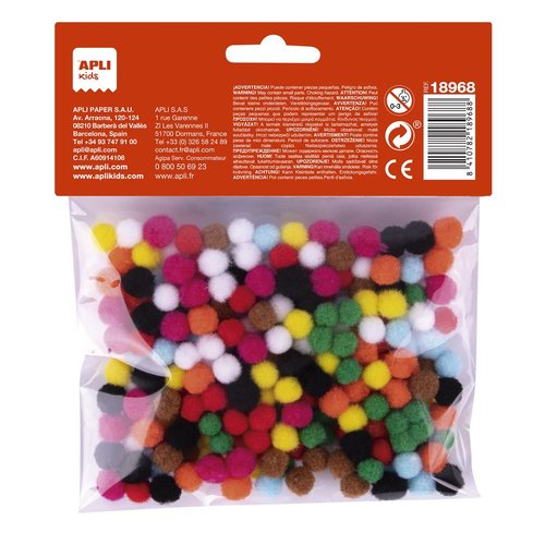 Mini pompones 8mm colores surtidos Mini pompones 8mm colores surtidos