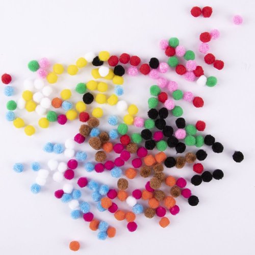 Mini pompones 8mm colores surtidos1 Mini pompones 8mm colores surtidos