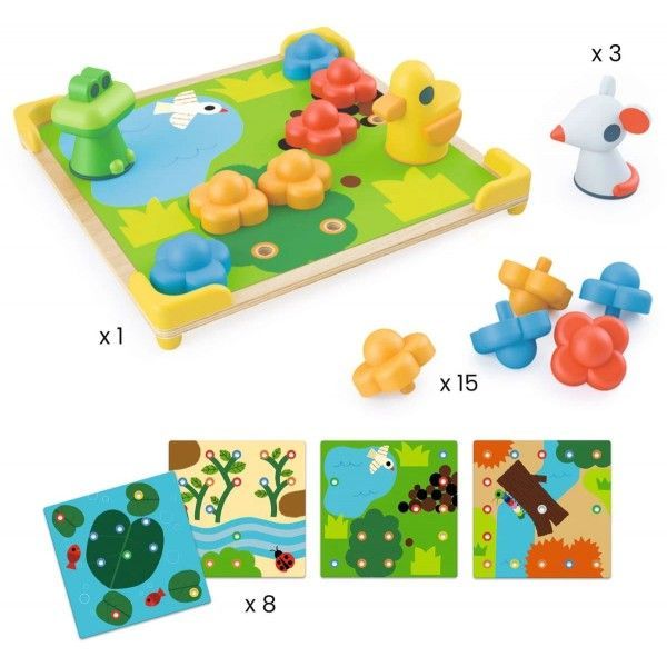 Mosaico Ducky & Co de Djeco – Juego creativo y de motricidad fina para niños pequeños 2