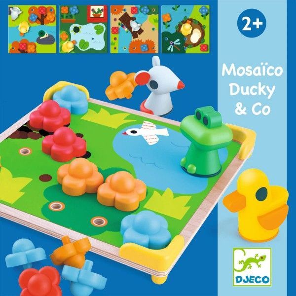Mosaico Ducky & Co de Djeco – Juego creativo y de motricidad fina para niños pequeños Mosaico Ducky & Co de Djeco – Juego creativo y de motricidad fina para niños pequeños
