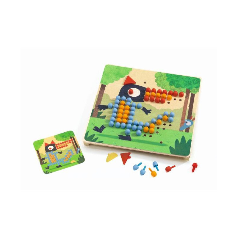 Mosaico Rigolo de Djeco – Juego creativo con plantillas y piezas de madera 2 Mosaico Rigolo de Djeco – Juego creativo con plantillas y piezas de madera