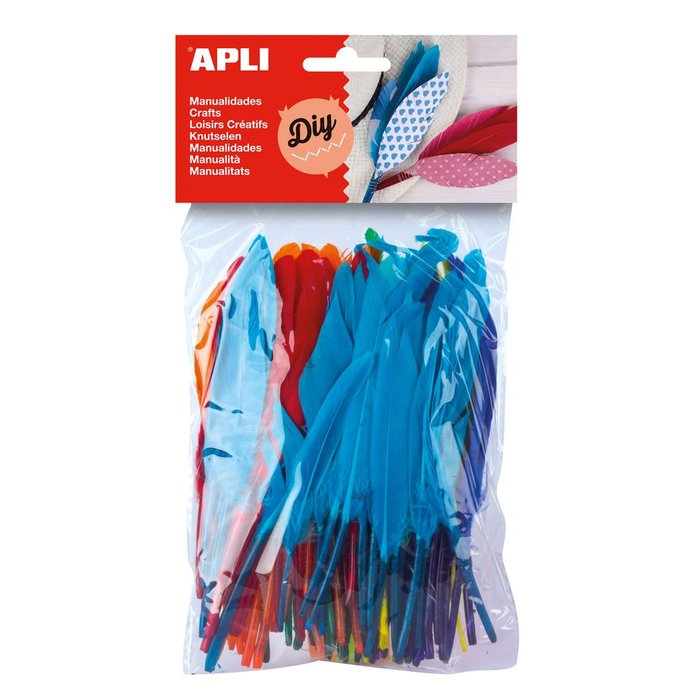 Plumas indio colores surtidos 100 unidades Plumas indio colores