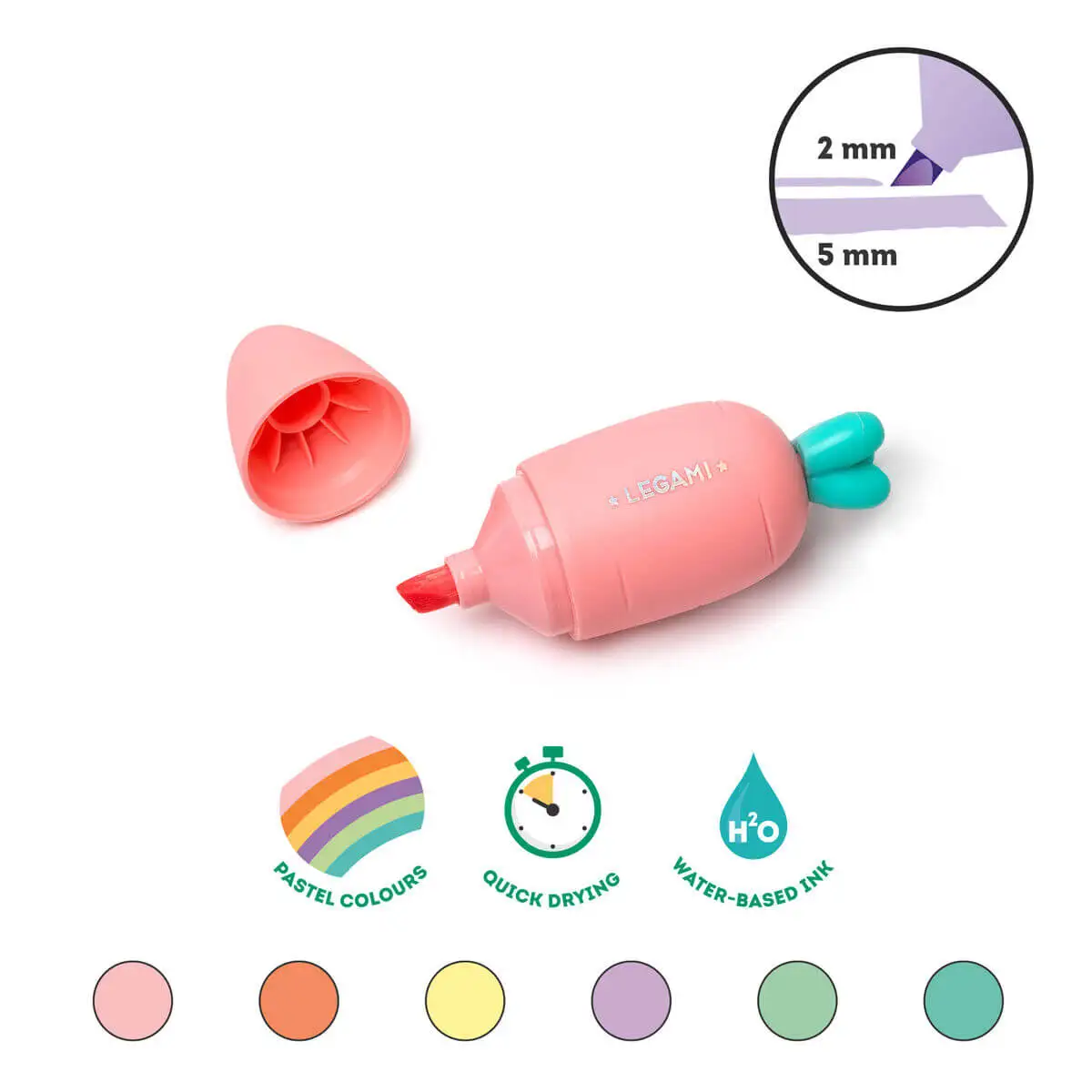 Set de 6 Mini Marcadores Carrate Team de Legami – Tamaño Compacto y Estilo Kawaii para Colorear y Subrayar 3 Set de 6 Mini Marcadores Carrate Team de Legami – Tamaño Compacto y Estilo Kawaii para Colorear y Subrayar