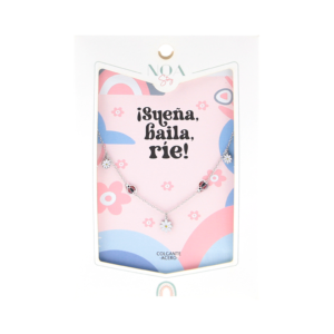 Colgante Acero Plateado Noa Story Sueña, Baila, Ríe – Regalo emotivo para comuniones