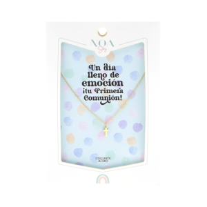 Colgante Acero Dorado Noa Story Un día lleno de emoción tu primera comunión – Recuerdo elegante y emotivo