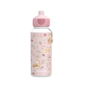 Botella Campus Pop-Up 400 ml Fairy Garden – Antigoteo y Fácil de Usar para Niños Little Dutch