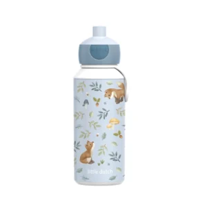 Botella Campus Pop-Up 400 ml Forest Friends – Antigoteo, Segura y Fácil para Niños Little Dutch