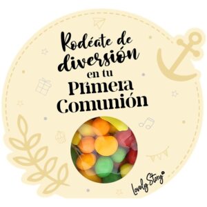 Cajita de Chuches 100g Rodéate de diversión en tu Primera Comunión – Detalle dulce y original