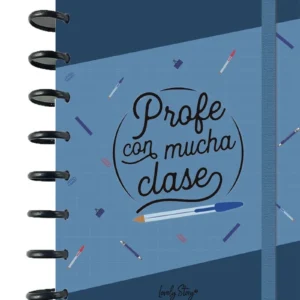 Cuaderno A6 Profe, Te Mereces un 10 – Diseño Petrol Blue con Encuadernación de Discos