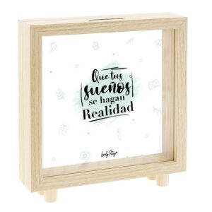 Hucha de Madera Mint Que tus sueños se hagan realidad – Ahorra con estilo y motivación