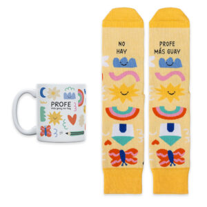 Kit taza +calcetines Profe más guay no hay