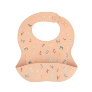 Babero de Silicona Funny Letters – Tutete | Antialérgico, Reutilizable y con Bolsillo Recogemigas