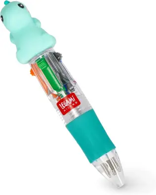Bolígrafo mini de 4 colores Dinosaurio – Legami compacto y divertido Bolígrafo mini de 4 colores Dinosaurio – Legami compacto y divertido