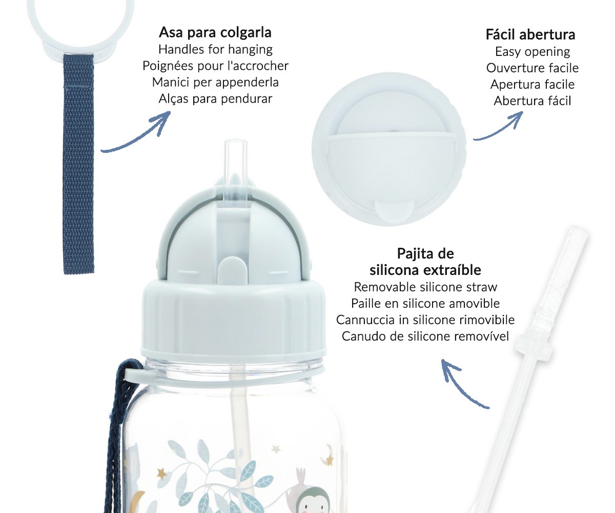 Botella Infantil con Pajita 500ml Magical Forest – Personalizable 4 Botella Infantil con Pajita 500ml Magical Forest – Personalizable