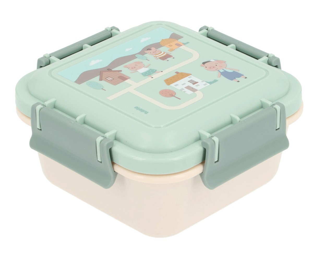 Caja de Almuerzo Infantil Grande The Three Little Pigs – Tutete Práctica y con diseño de cuento Caja de Almuerzo Infantil Grande The Three Little Pigs – Tutete Práctica y con diseño de cuento