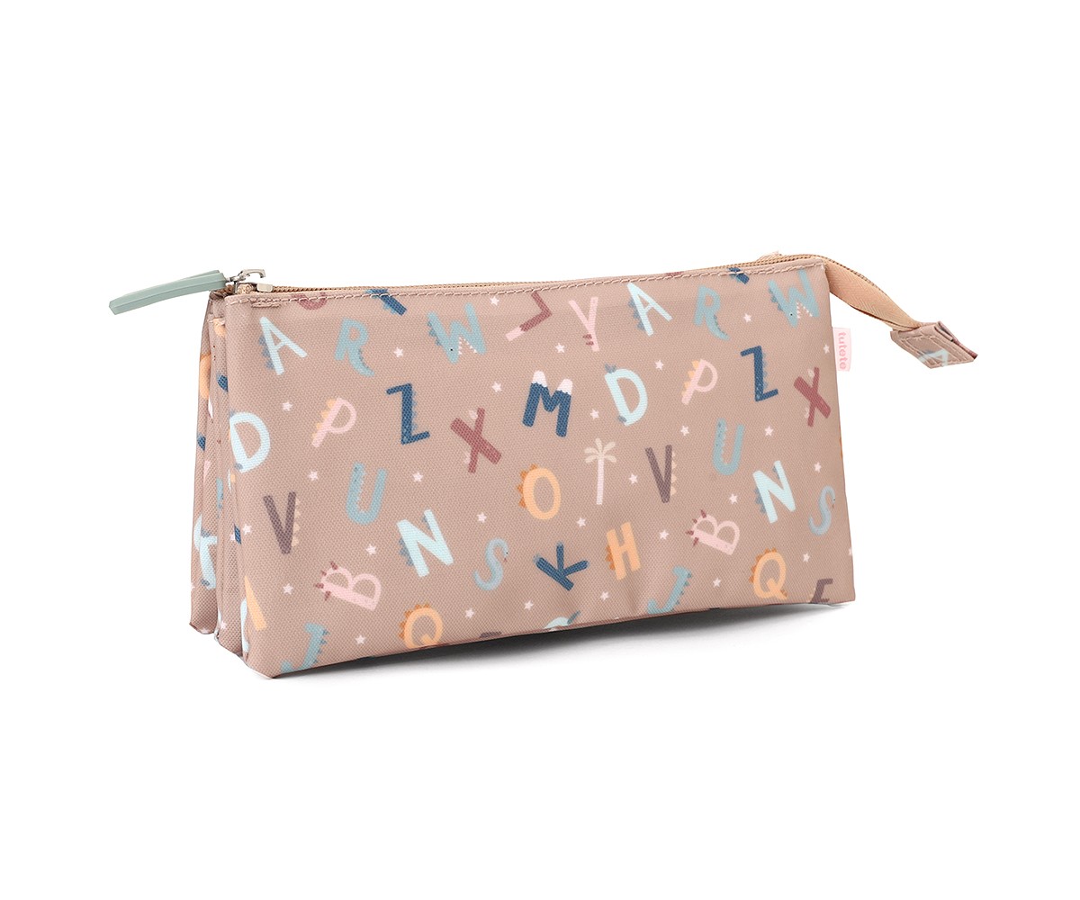 Estuche Escolar 3 Compartimentos Funny Letters – Tutete Personalizable y Reciclado Estuche Escolar 3 Compartimentos Funny Letters – Tutete Personalizable y Reciclado