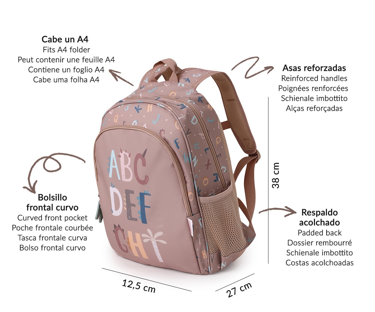 Mochila Escolar Mediana Funny Letters – Tutete Personalizable, resistente y divertida 3 Mochila Escolar Mediana Funny Letters – Tutete Personalizable, resistente y divertida