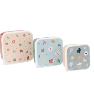 Set de 3 Cajitas de Almuerzo Infantiles Geometric Nature – Apilables y Seguras
