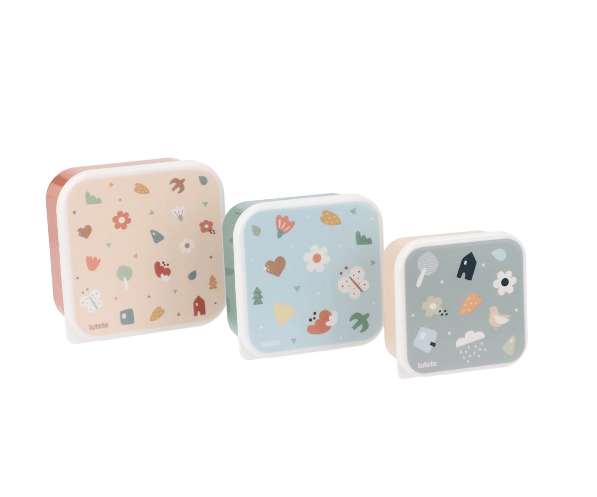 Set de 3 Cajitas de Almuerzo Infantiles Geometric Nature – Apilables y Seguras Set de 3 Cajitas de Almuerzo Infantiles Geometric Nature – Apilables y Seguras