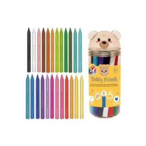 Set lápices de colores Teddy Friends + sacapuntas – Legami – Diversión y color con forma de osito