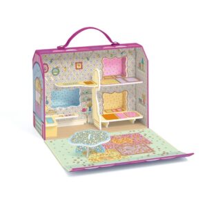 Tinyly Casita de Bluchka y Indie de Djeco – Caravana portátil con muñeca y compañero