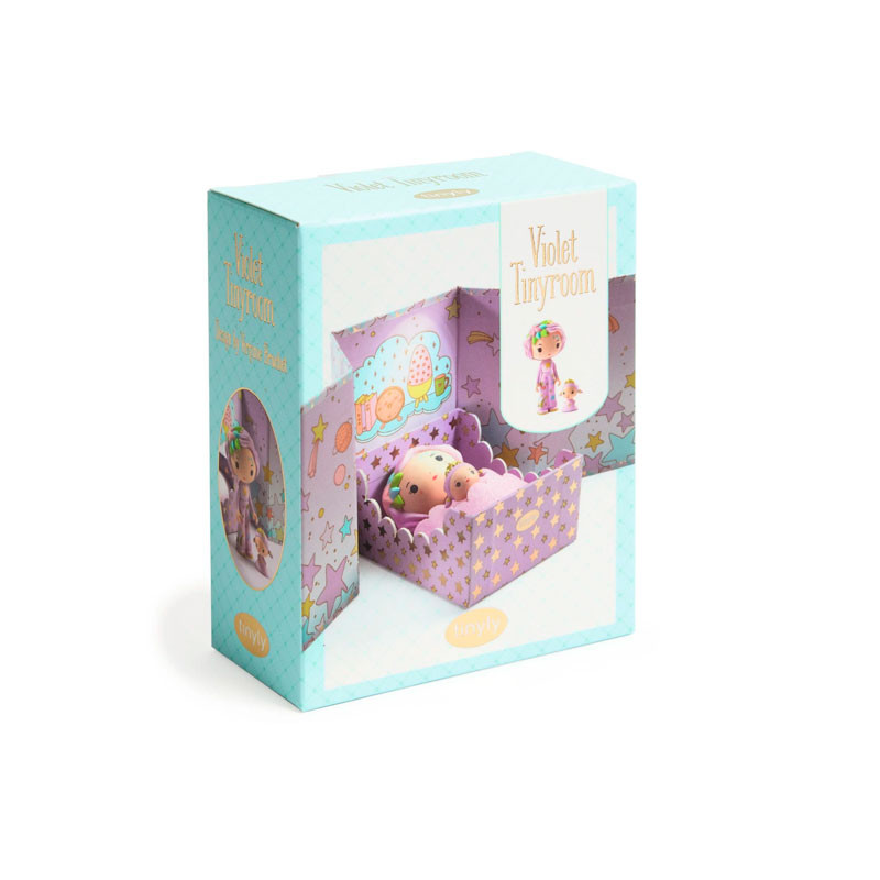 Tinyroom de Violet – Djeco Figurita articulada con cama y bebé Tinyroom de Violet – Djeco Figurita articulada con cama y bebé