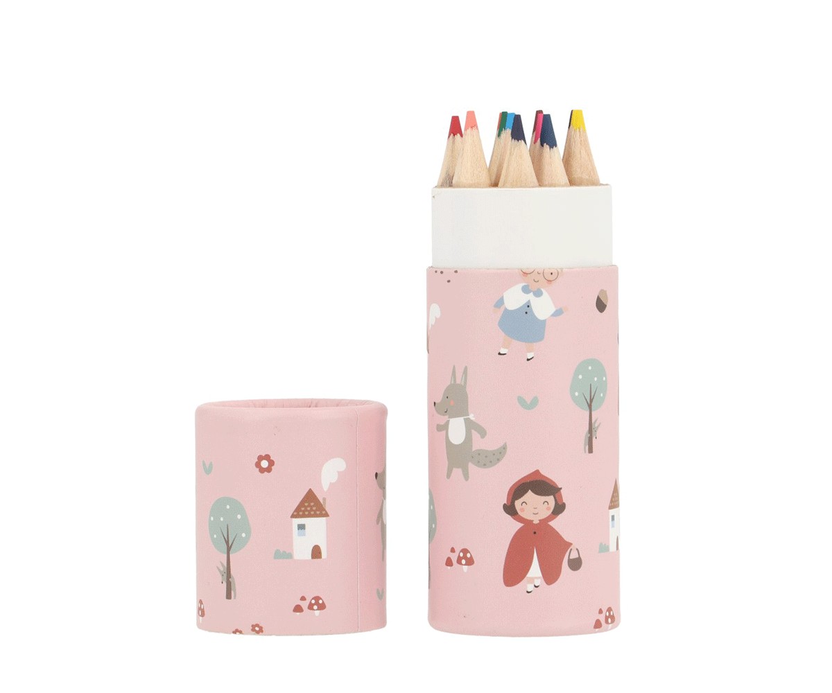 Tubo de Lápices de Colores Little Red – Tutete 12 colores en estuche compacto y decorado 4 Tubo de Lápices de Colores Little Red – Tutete 12 colores en estuche compacto y decorado