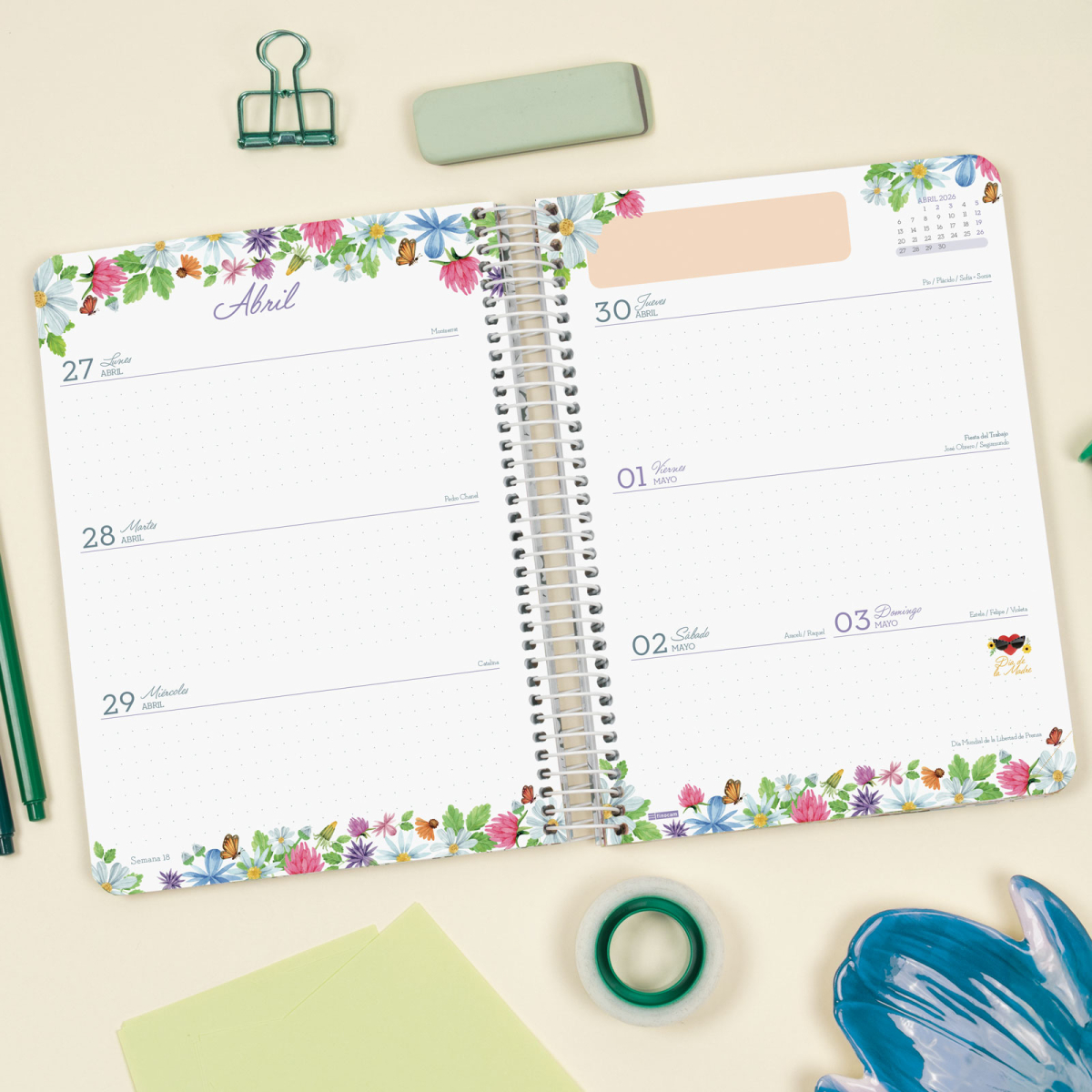 agenda-cloe-16-meses-2025-2026 2 Agenda Cloe 16 Meses 2025/2026 verde