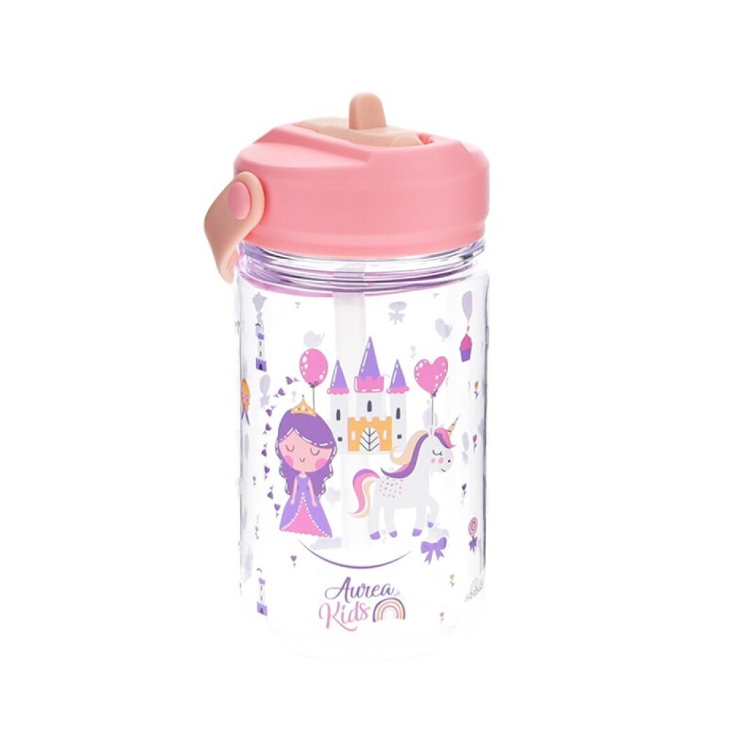 Aurea Bottle Kids – Botella infantil de tritán 350ml con pajita – Pink Magic Kingdom – Ligera, segura y fácil de usar desde 1 año Aurea Bottle Kids – Botella infantil de tritán 350ml con pajita – Pink Magic Kingdom – Ligera, segura y fácil de usar desde 1 año