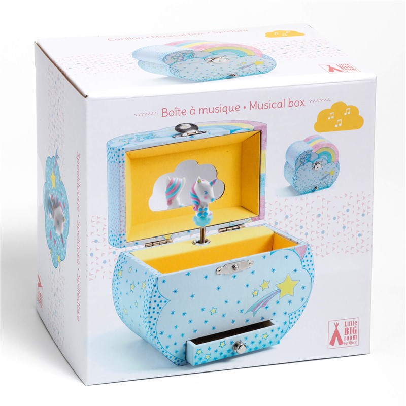 Caja de Música Sueños de Unicornio de Djeco – Con figura giratoria y cajón en forma de nube 2 Caja de Música Sueños de Unicornio de Djeco – Con figura giratoria y cajón en forma de nube