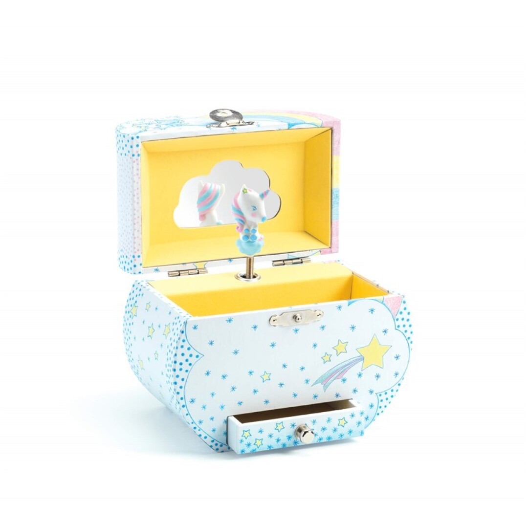 Caja de Música Sueños de Unicornio de Djeco – Con figura giratoria y cajón en forma de nube Caja de Música Sueños de Unicornio de Djeco – Con figura giratoria y cajón en forma de nube