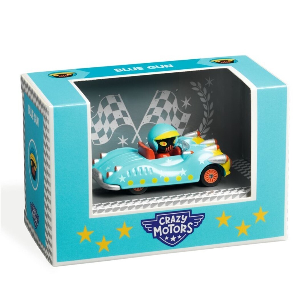 Coche de Metal Blue Gun Crazy Motors de Djeco Coche de Metal Blue Gun Crazy Motors de Djeco