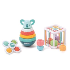 Conjunto de manipulación – Caja de actividades sensoriales 3 en 1 – Ludi – Estimulación motora desde 10 meses