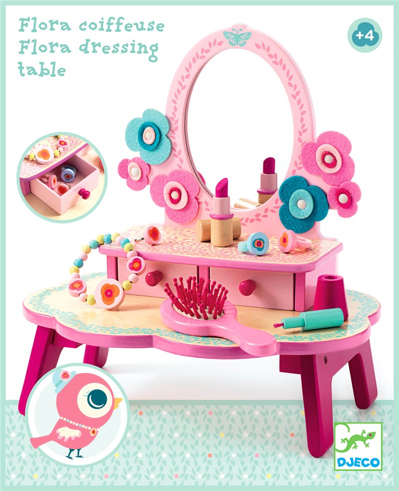 Imitación Flora tocador – Juego simbólico con espejo y accesorios – Djeco – Desde 4 años 2 Imitación Flora tocador – Juego simbólico con espejo y accesorios – Djeco – Desde 4 años