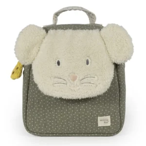 Mochila Ratoncito Poppy Musgo – Infantil con orejitas y bolsillos – Walking Mum – Desde 12 meses