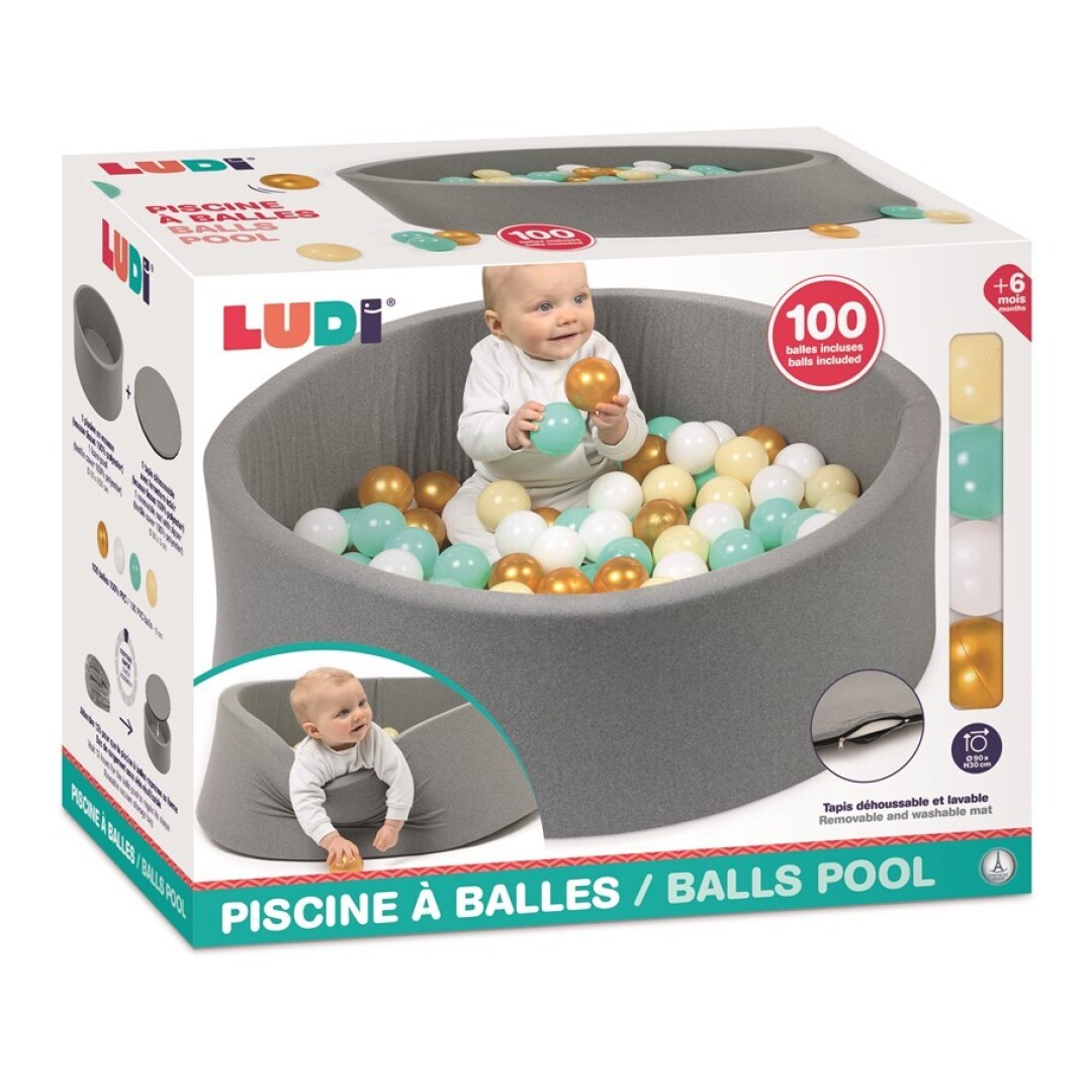 Piscina de bolas redonda – Ludi – Zona de juego sensorial y segura desde 6 meses Piscina de bolas redonda – Ludi – Zona de juego sensorial y segura desde 6 meses