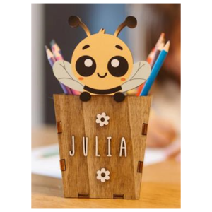 Portalápices Abeja – Organizador infantil decorativo – Vintiun – Personalizable con letras