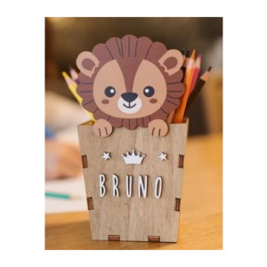 Portalápices León – Organizador infantil decorativo – Vintiun – Personalizable con letras