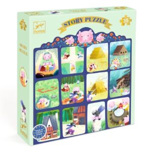 Puzzle Cuento Los Tres Cerditos de Djeco – 35 piezas con escenas encadenadas
