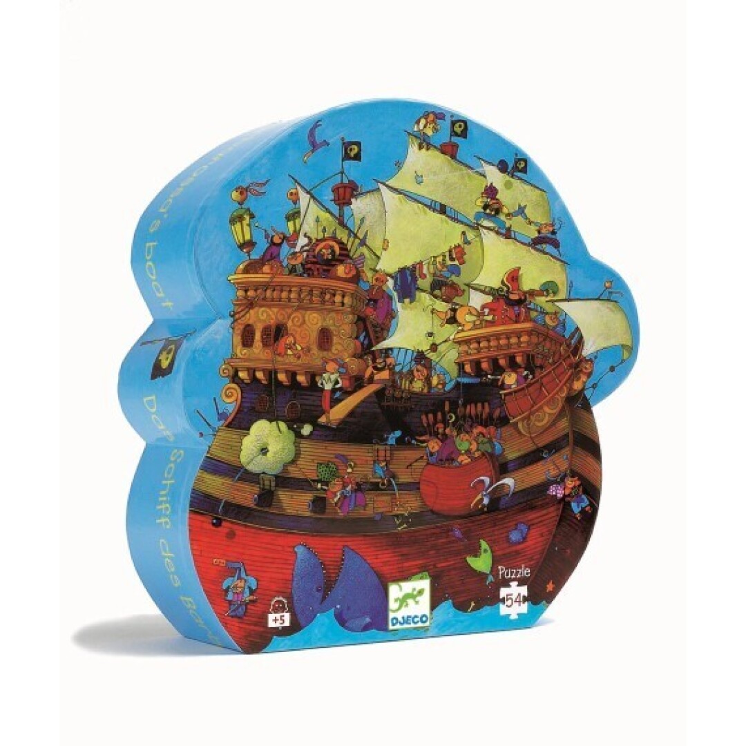 Puzzle El Barco de Barbarroja de Djeco – 54 piezas con caja en forma de barco pirata Puzzle El Barco de Barbarroja de Djeco – 54 piezas con caja en forma de barco pirata