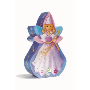 Puzzle El Hada y el Unicornio de Djeco – 36 piezas con caja en forma de silueta decorativa