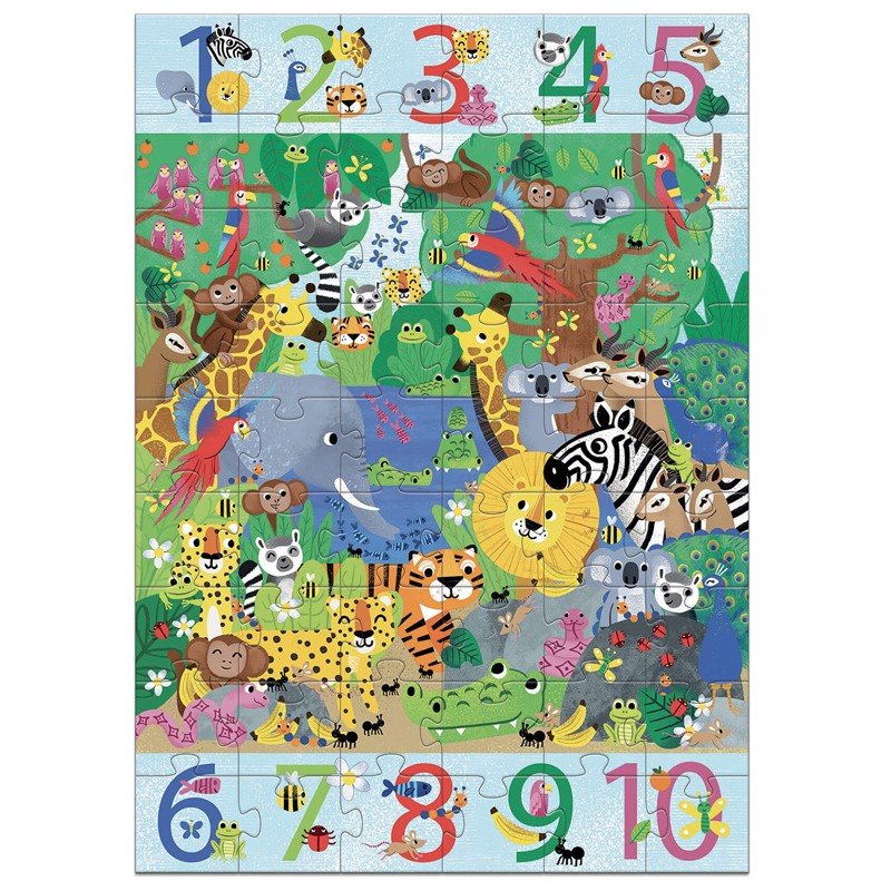 Puzzle Gigante 1 a 10 Jungla de Djeco – 54 piezas y juego de contar y buscar 2 Puzzle Gigante 1 a 10 Jungla de Djeco – 54 piezas y juego de contar y buscar