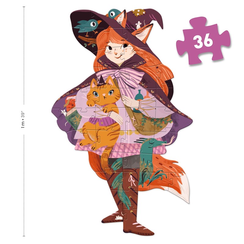 Puzzle Gigante Lily la Bruja de Djeco – 36 piezas con ilustración mágica 2 Puzzle Gigante Lily la Bruja de Djeco – 36 piezas con ilustración mágica