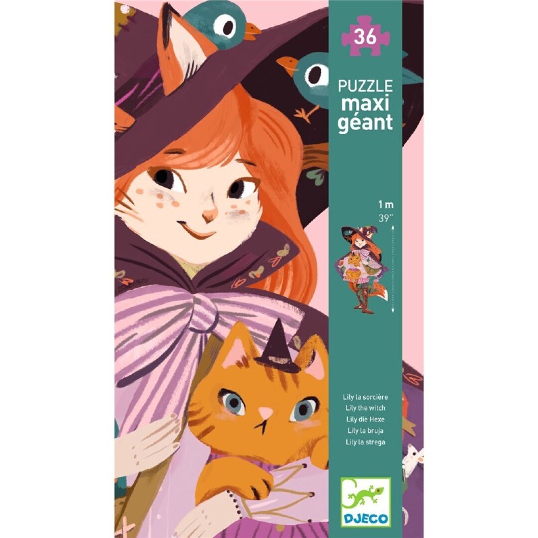 Puzzle Gigante Lily la Bruja de Djeco – 36 piezas con ilustración mágica Puzzle Gigante Lily la Bruja de Djeco – 36 piezas con ilustración mágica